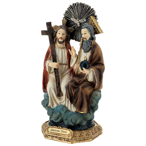 Holy Trinity statue in clouds, 20 cm resin 3