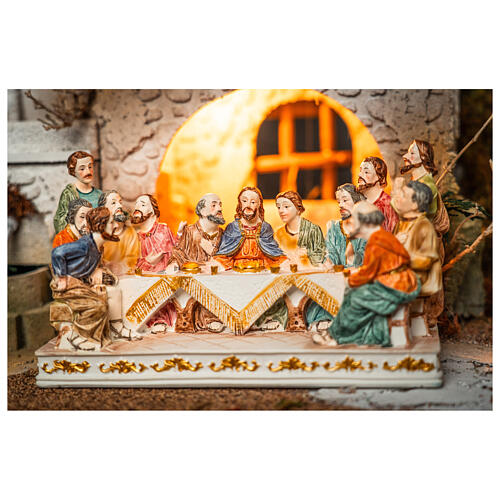 Cena Última Ceia de Jesus resina 9x15x6,5 cm 2