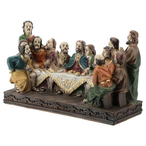 Cena Última Ceia de Jesus resina 9x15x6,5 cm 3