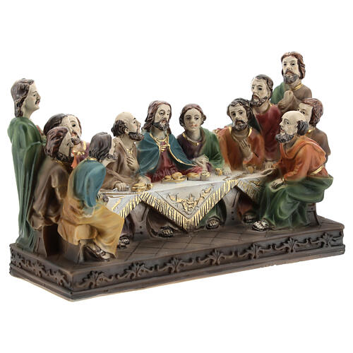 Cena Última Ceia de Jesus resina 9x15x6,5 cm 4