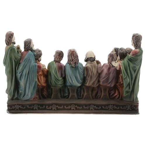 Cena Última Ceia de Jesus resina 9x15x6,5 cm 5