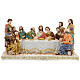 Last Supper statue with golden tablecloth, in resin 15x30x10 cm s1