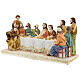 Last Supper statue with golden tablecloth, in resin 15x30x10 cm s3