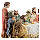 Last Supper statue with golden tablecloth, in resin 15x30x10 cm s4