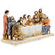 Last Supper statue with golden tablecloth, in resin 15x30x10 cm s5