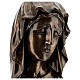 Rosto Virgem Maria resina efeito bronzeado 18x11,5 cm s2