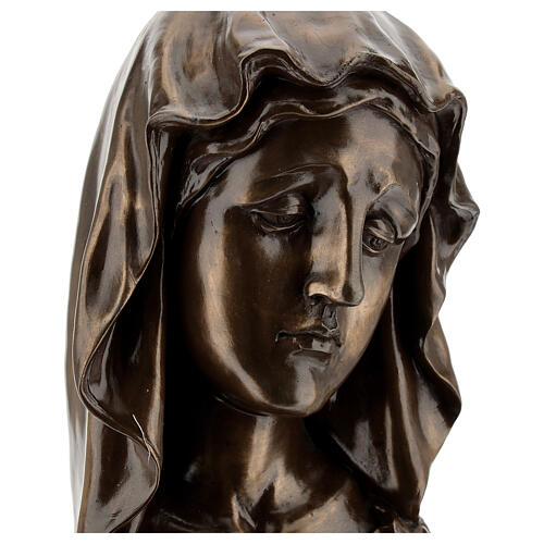 Virgin Mary face statue, in resin bronzed effect 20x10 cm 2