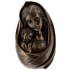 Statue in resina e PVC: Maria Bambino busto resina color bronzo 25x15 cm