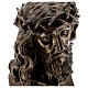 Face Christ crucified with thorn crowns in bronze resin 19x13 cm s2