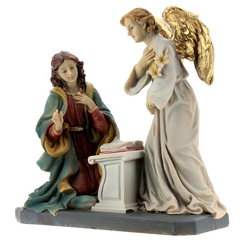 Annunciation Archangel Gabriel and Mary resin statue 16 cm 3
