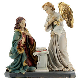 Anunciación de María Arcángel Gabriel estatua resina 16 cm