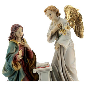 Anunciação Maria e Arcanjo Gabriel imagem resina 16 cm