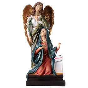 Annunciation statue Mary Archangel Gabriel with lily resin 20.5 cm