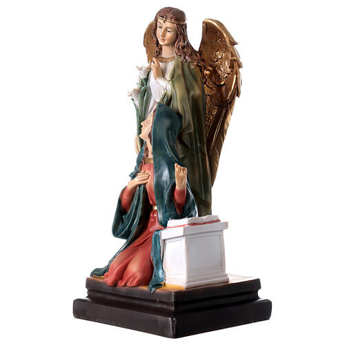 Annunciation statue Mary Archangel Gabriel with lily resin 20.5 cm 2