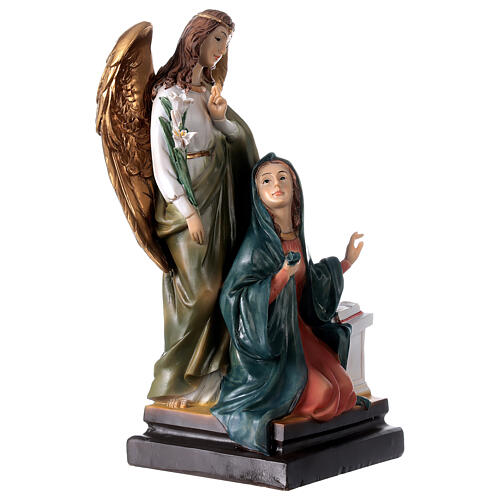 Annunciation statue Mary Archangel Gabriel with lily resin 20.5 cm 3