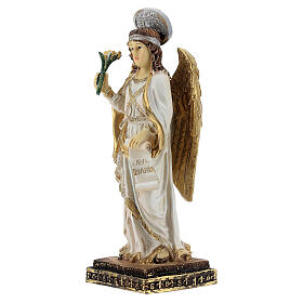 Archange Gabriel parchemin Ave Maria statue résine 15 cm
