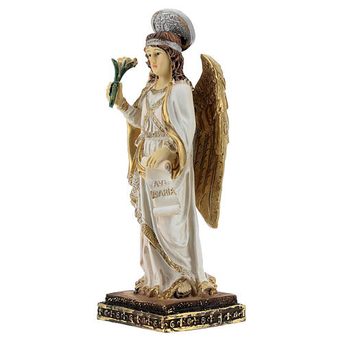 Archange Gabriel parchemin Ave Maria statue résine 15 cm 2
