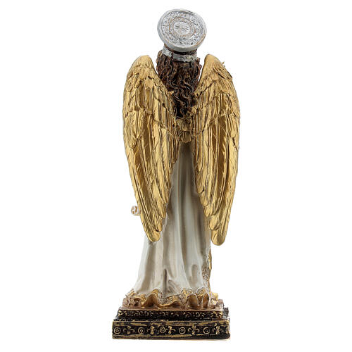 Archangel Gabriel statue parchment Ave Maria resin 15 cm 4