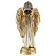 Archangel Gabriel white and gold 12 cm statue in painted resin s4