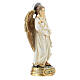 Archange Gabriel blanc or statue résine 12 cm s3