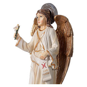 Archangel Gabriel with lilies and scroll 20 cm statue in painted resin