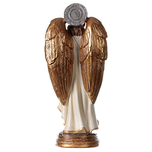 Estatua Ángel Gabriel lirios pergamino 20 cm 5