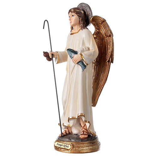 Archangel Raphael resin statue 29 cm fish and staff 2