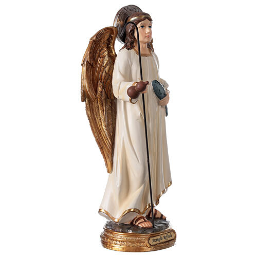 Archangel Raphael resin statue 29 cm fish and staff 3