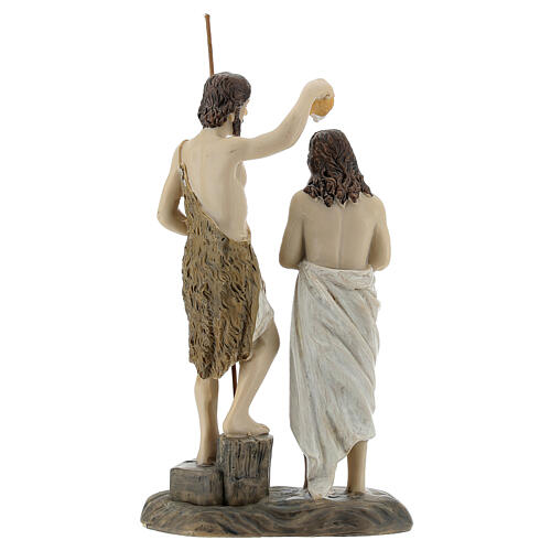 Baptism of Jesus in river Jordan 13 cm statue in painted resin 4