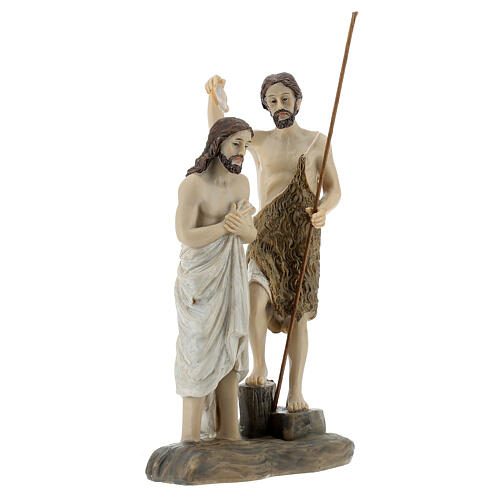 Estatua Bautismo Jesús San Juan resina 13 cm 3