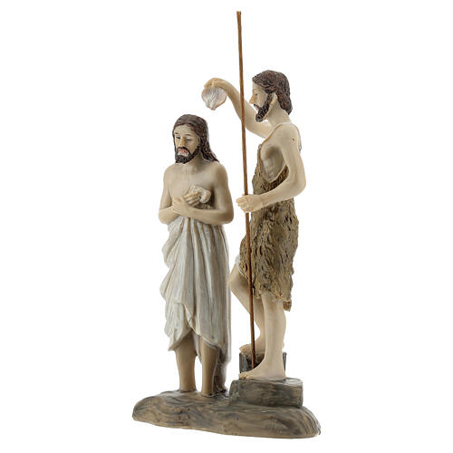 Statue Baptême Jésus Jean le Baptiste résine 13 cm 2