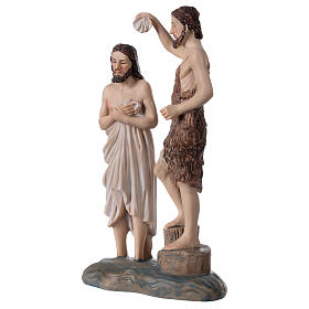 Baptism of Jesus in river Jordan 20x11.5x5.5 cm statue in painted resin