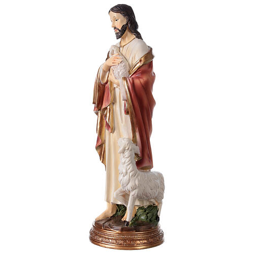 Statue aus Harz Jesus der guter Hirte, 30 cm 2