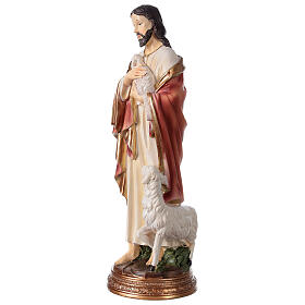Buon Pastore Gesù con agnello statua resina 30 cm