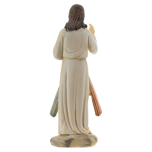 Estatua Jesús Misericordioso dos rayos resina 12,5 cm 4