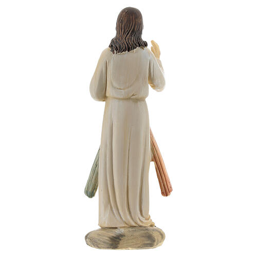 Statue Christ Miséricordieux deux rayons résine 12,5 cm 4