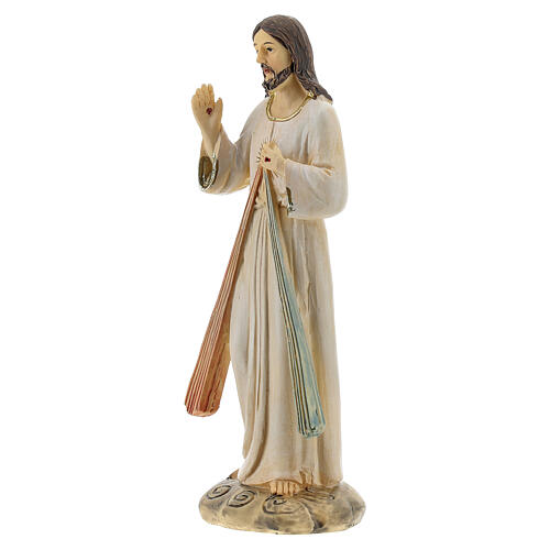 Imagem Cristo Misericordioso dois raios resina 12,5 cm 2