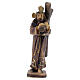 Gesù porta la Croce vesti oro marrone statua resina 12 cm s1