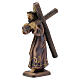 Gesù porta la Croce vesti oro marrone statua resina 12 cm s2