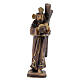 Gesù porta la Croce vesti oro marrone statua resina 12 cm s5