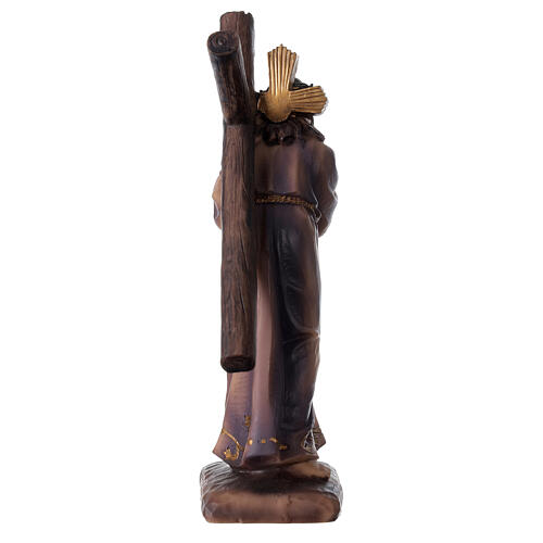 Statue Jésus porte la Croix Calvaire résine 18 cm 4