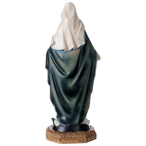 Immaculée Conception détails or statue résine 31 cm 4