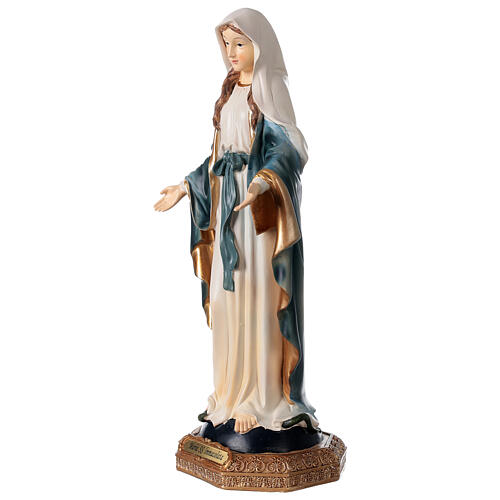 Statue of Mary Immaculate gold details resin 30 cm 2