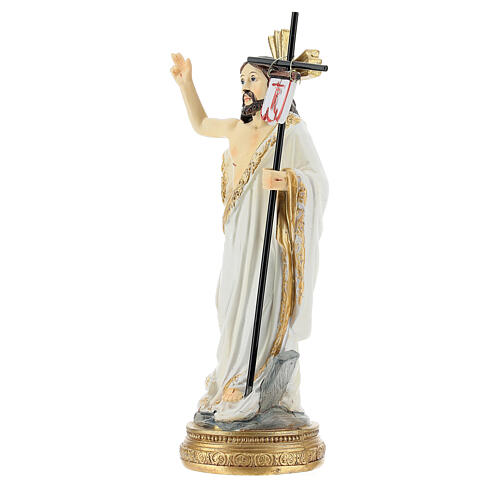 Risen Jesus stick flag 14 cm statue in painted resin 2