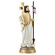 Risen Jesus stick flag 14 cm statue in painted resin s3