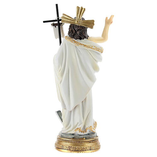 Cristo Ressuscitado bastão e dandeira 14 cm resina 4