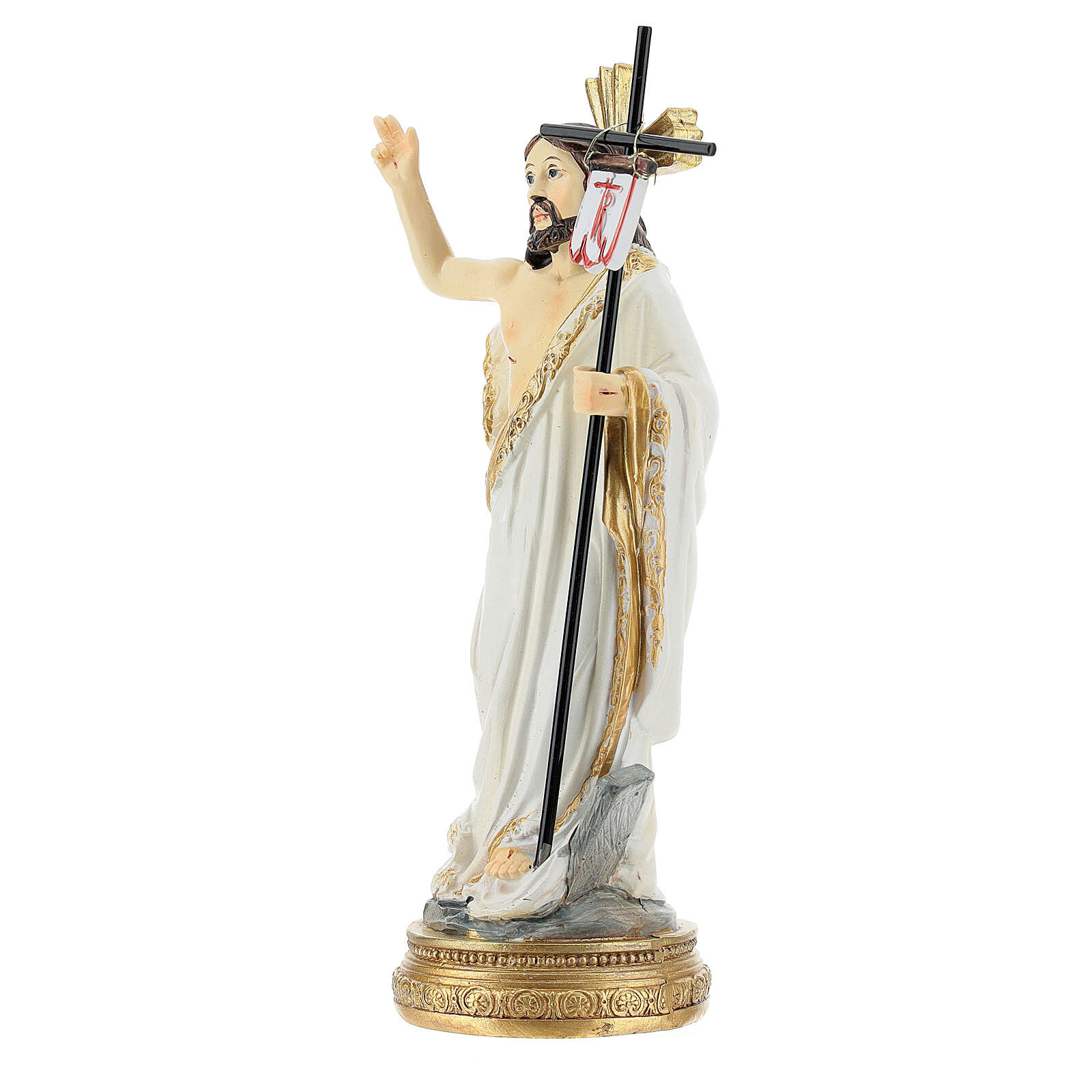 Resurrection of Jesus Christ statue with flag 14 cm resin | online ...