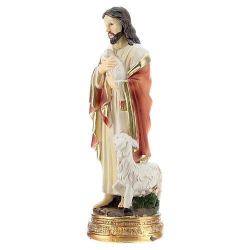 Jesus Good Shepherd 12 cm statue in painted resin 2