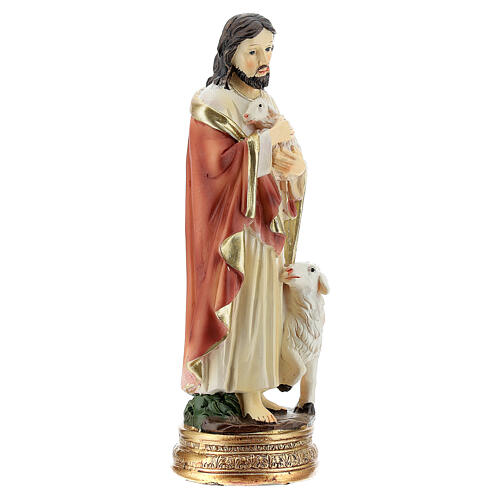Jesus Good Shepherd 12 cm statue in painted resin 3