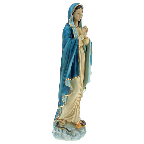 Virgen Inmaculada manos juntas 30 cm estatua resina 3